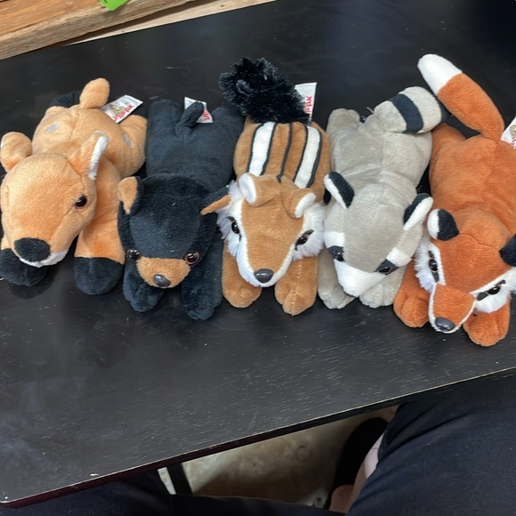UNIPAK 6.5" Chipmunk, Deer,Black Bear, Raccoon,Fox Stuffed Animal Bean Filled - Picture 1 of 10